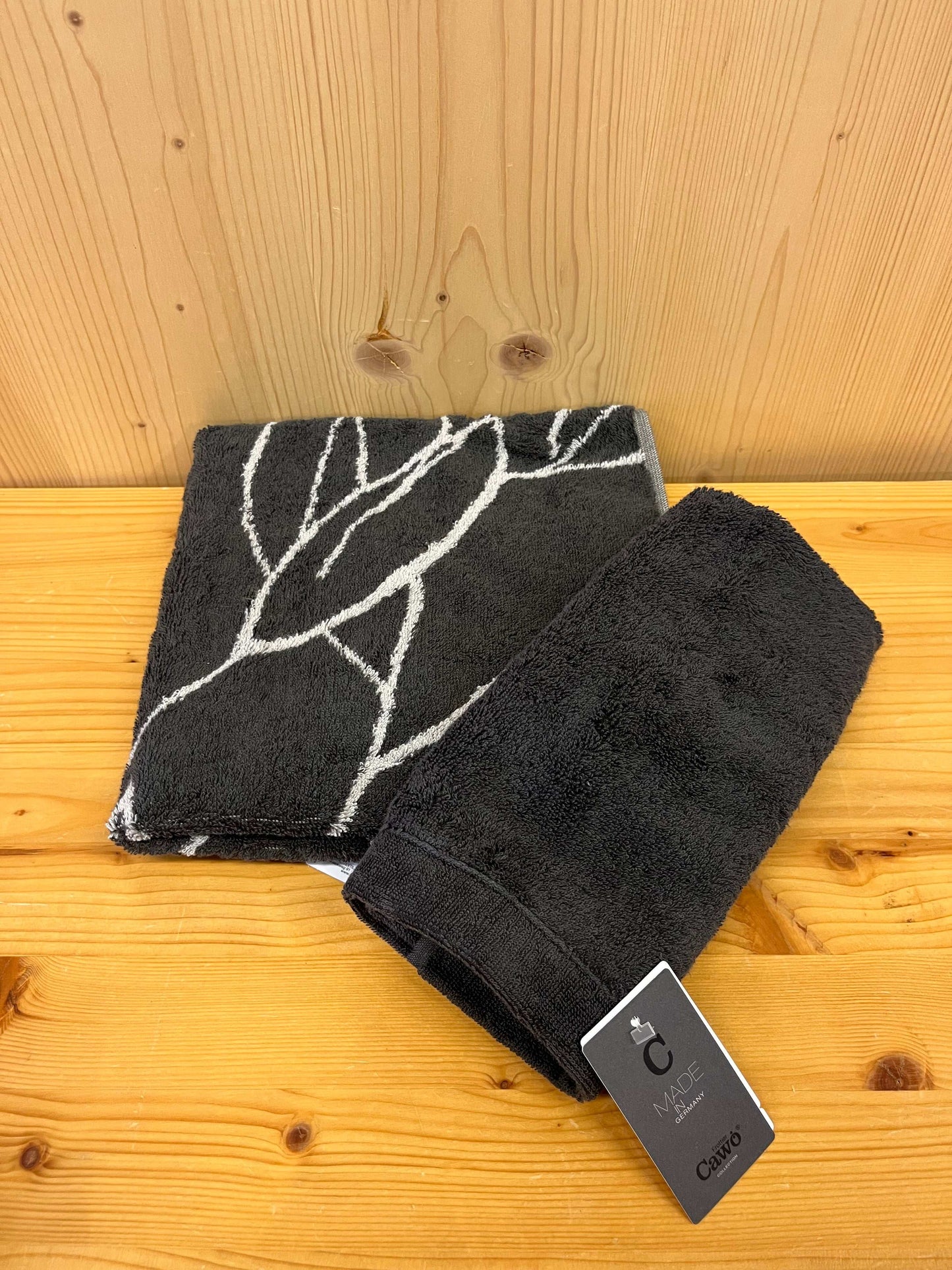 Set asciugamani Cawö “Foglia” colore canna di fucile