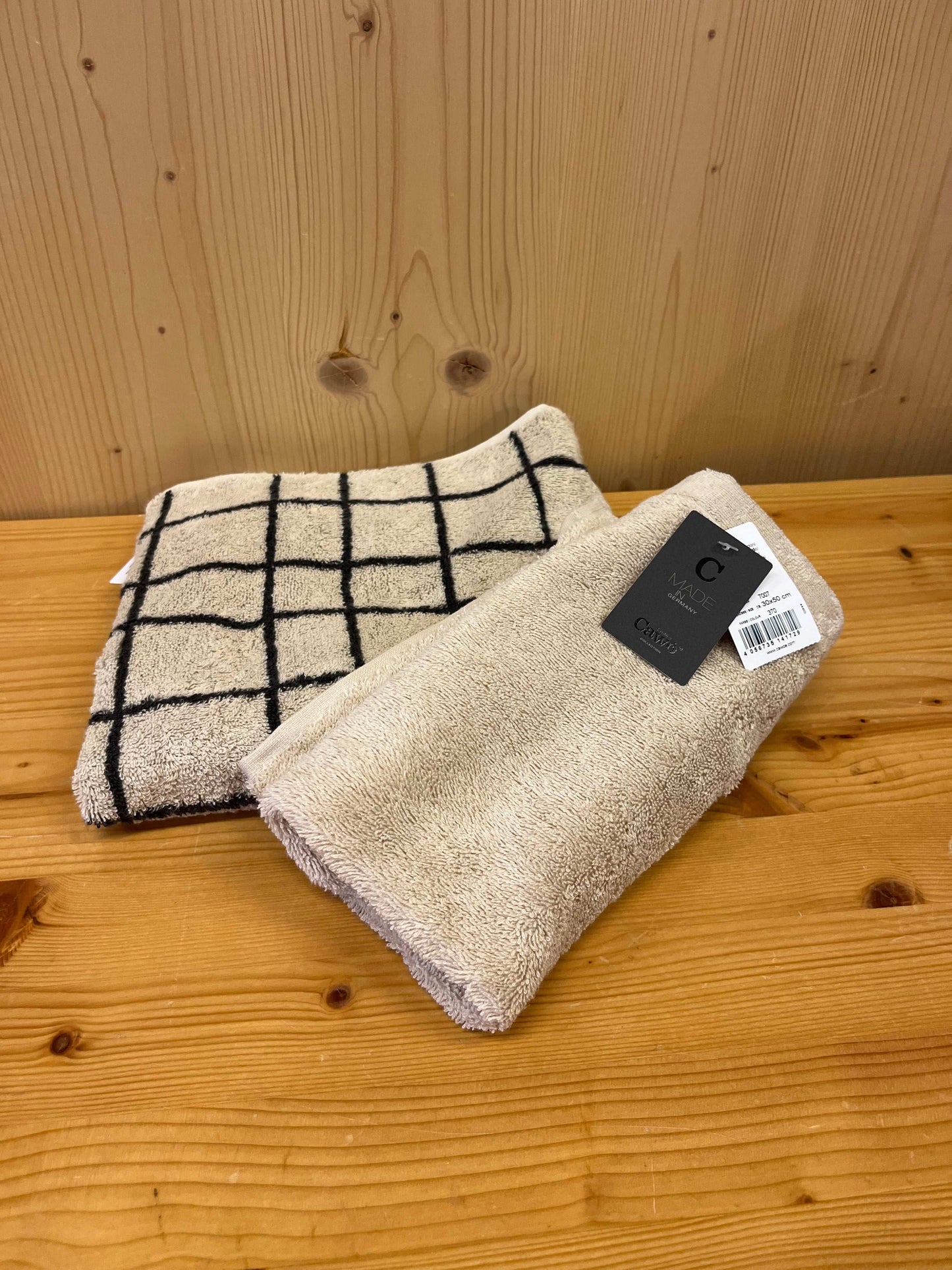 Set asciugamani Cawö “Quadretto piccolo” colore beige