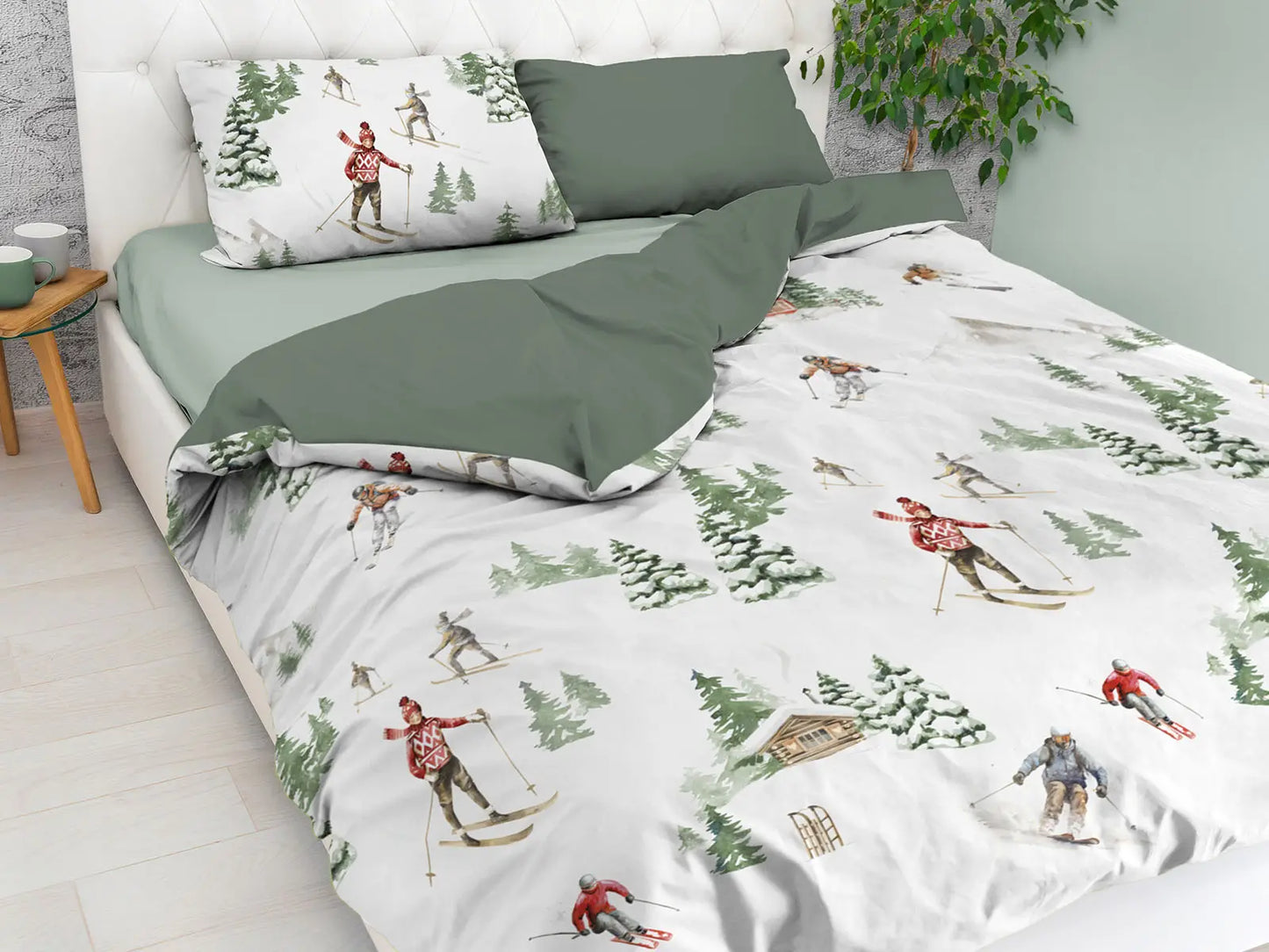 Parure copripiumino Infinity matrimoniale "Sci Mon Amour Verde"