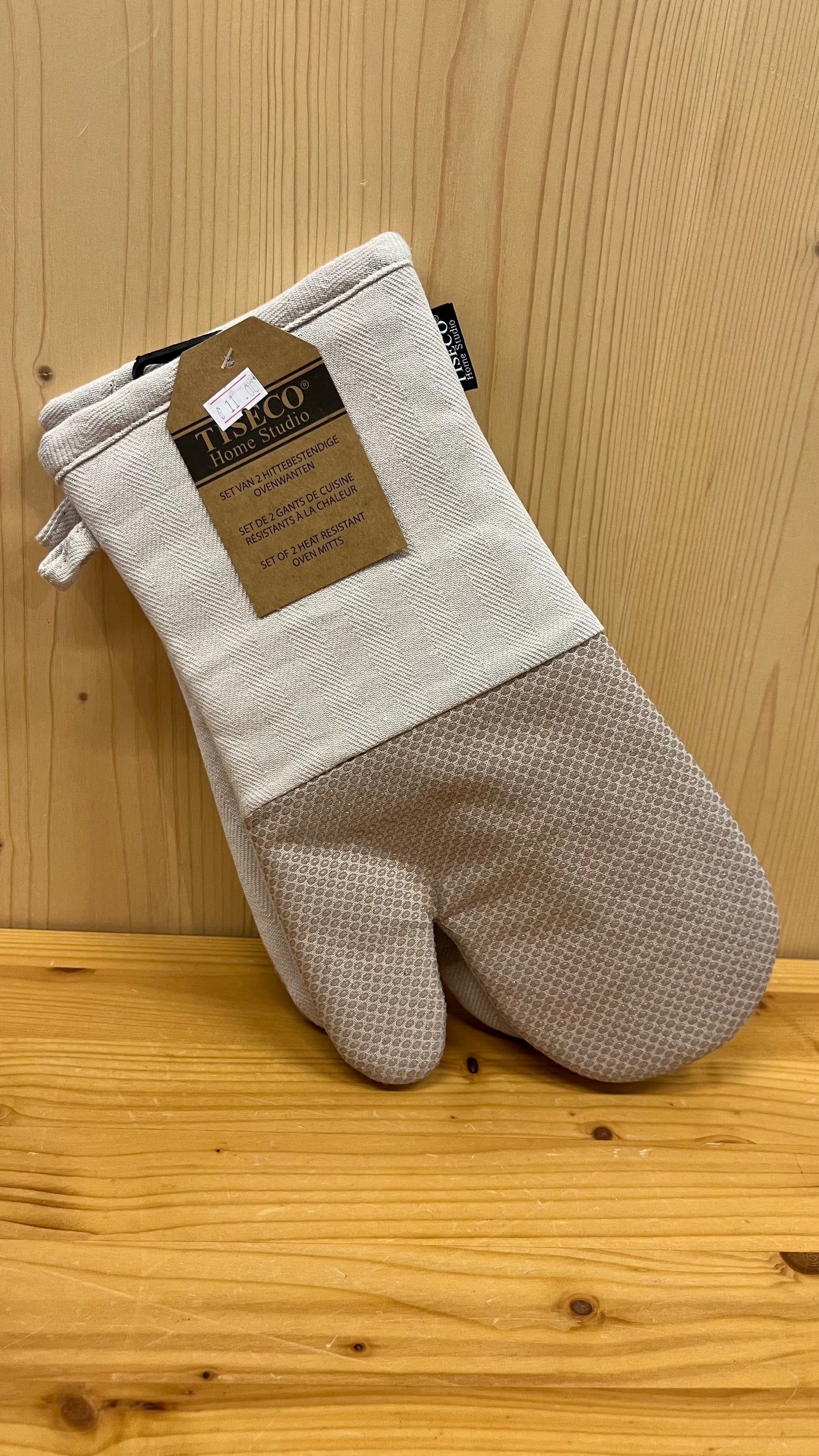Guanti da forno in cotone, variante beige