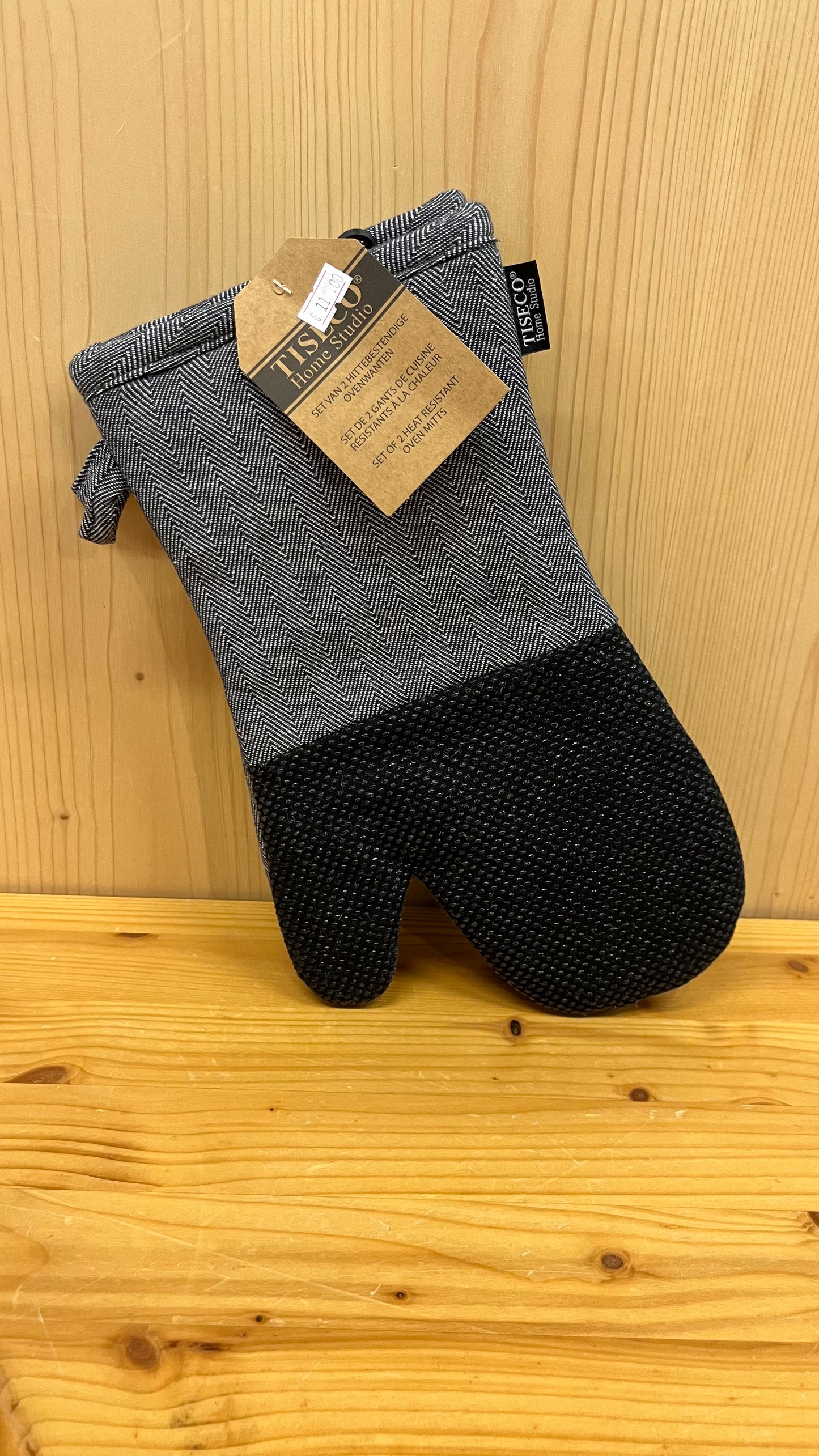 Guanti da forno in cotone, variante grigia