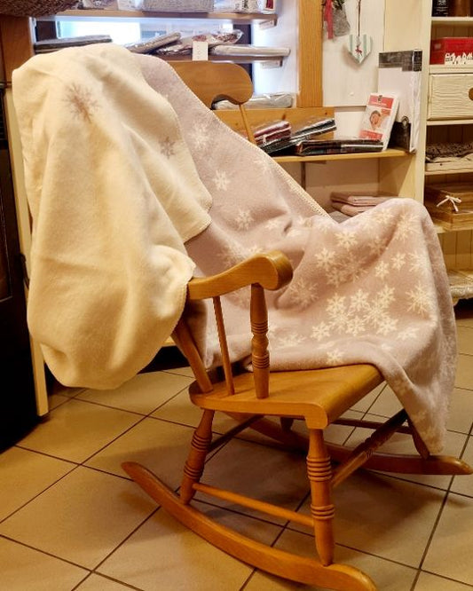 Plaid Fiocco di Neve double face blu e bianco