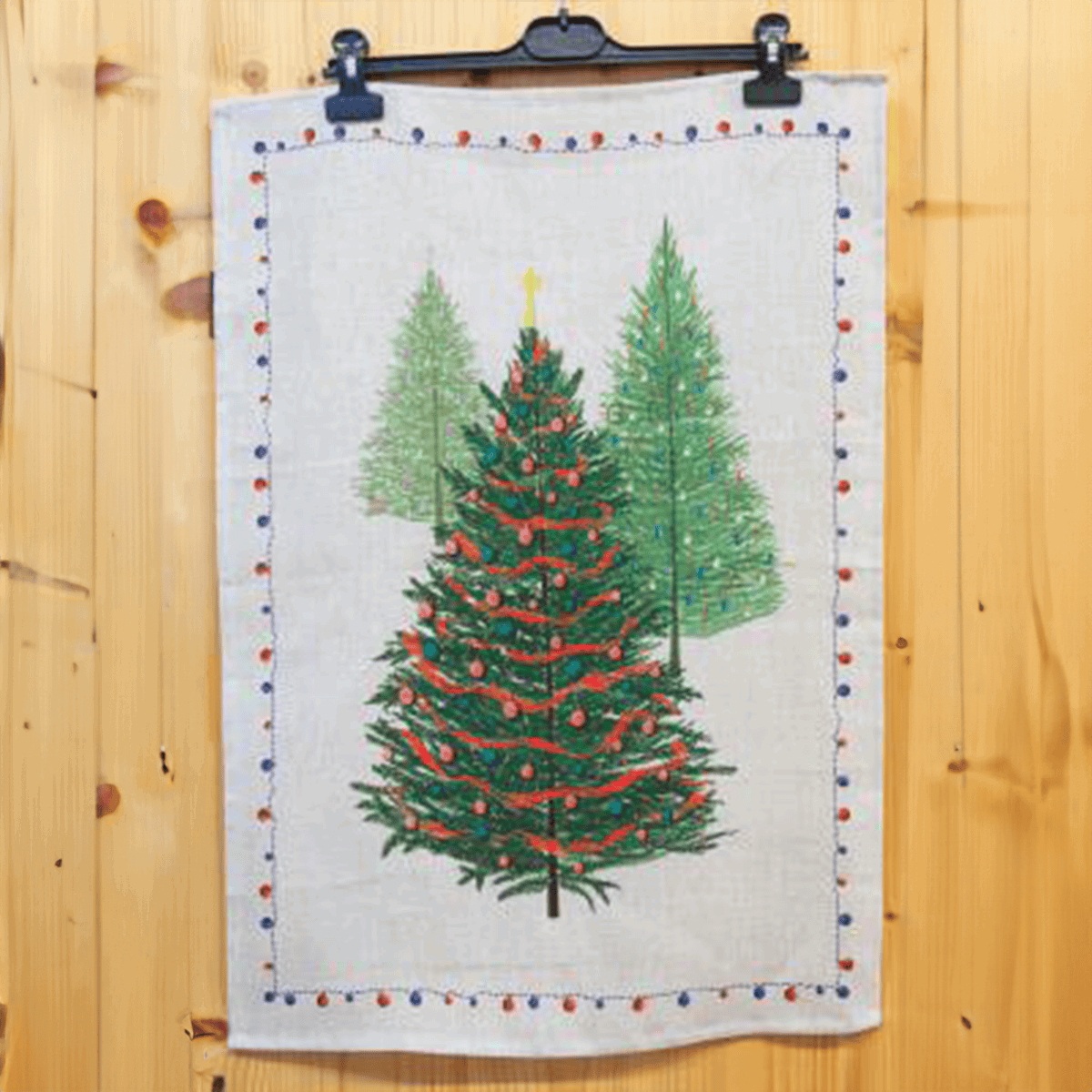 Strofinaccio in lino stampato Natale 50x70 cm, ideale per una cucina elegante e festiva