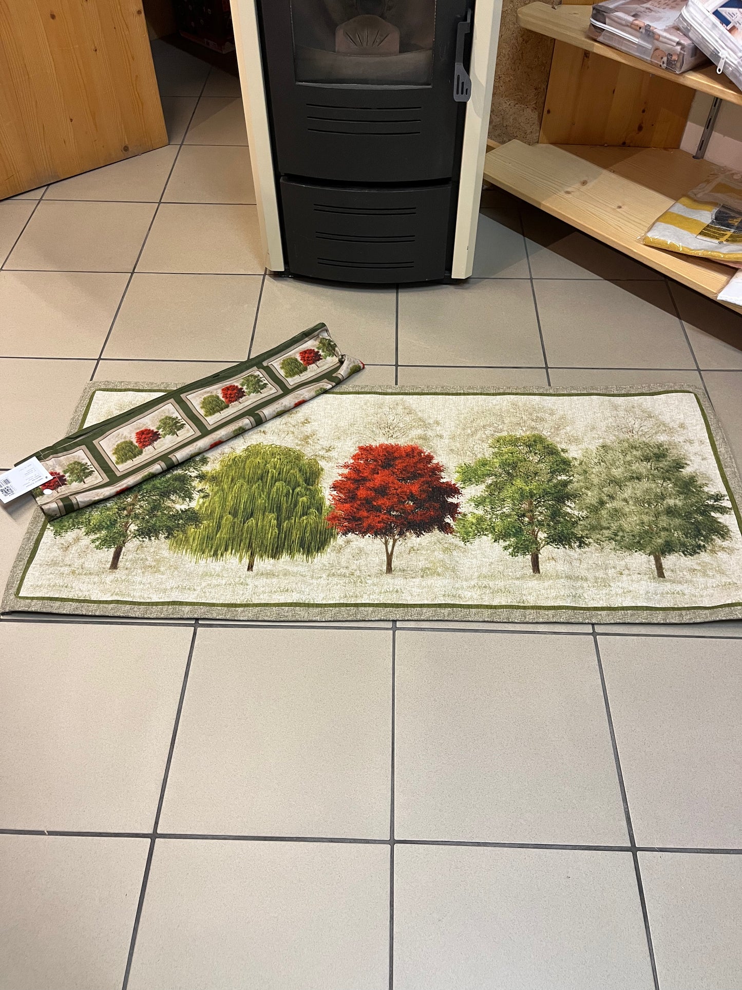 Tappeto mille usi "Alberi d'autunno" 52x120 cm con porta tappeto