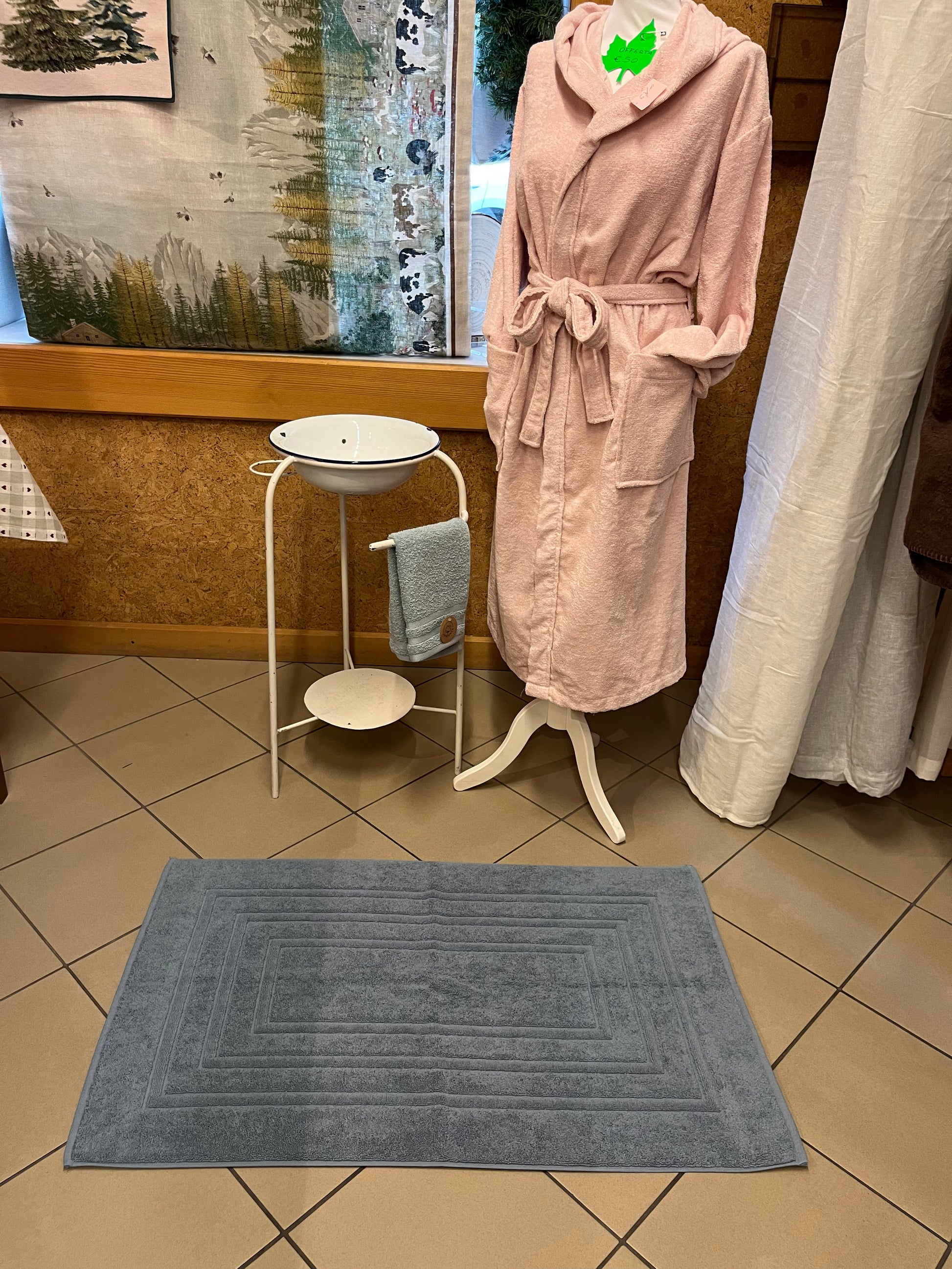 Tappeto bagno in cotone americano blu 60x100 cm