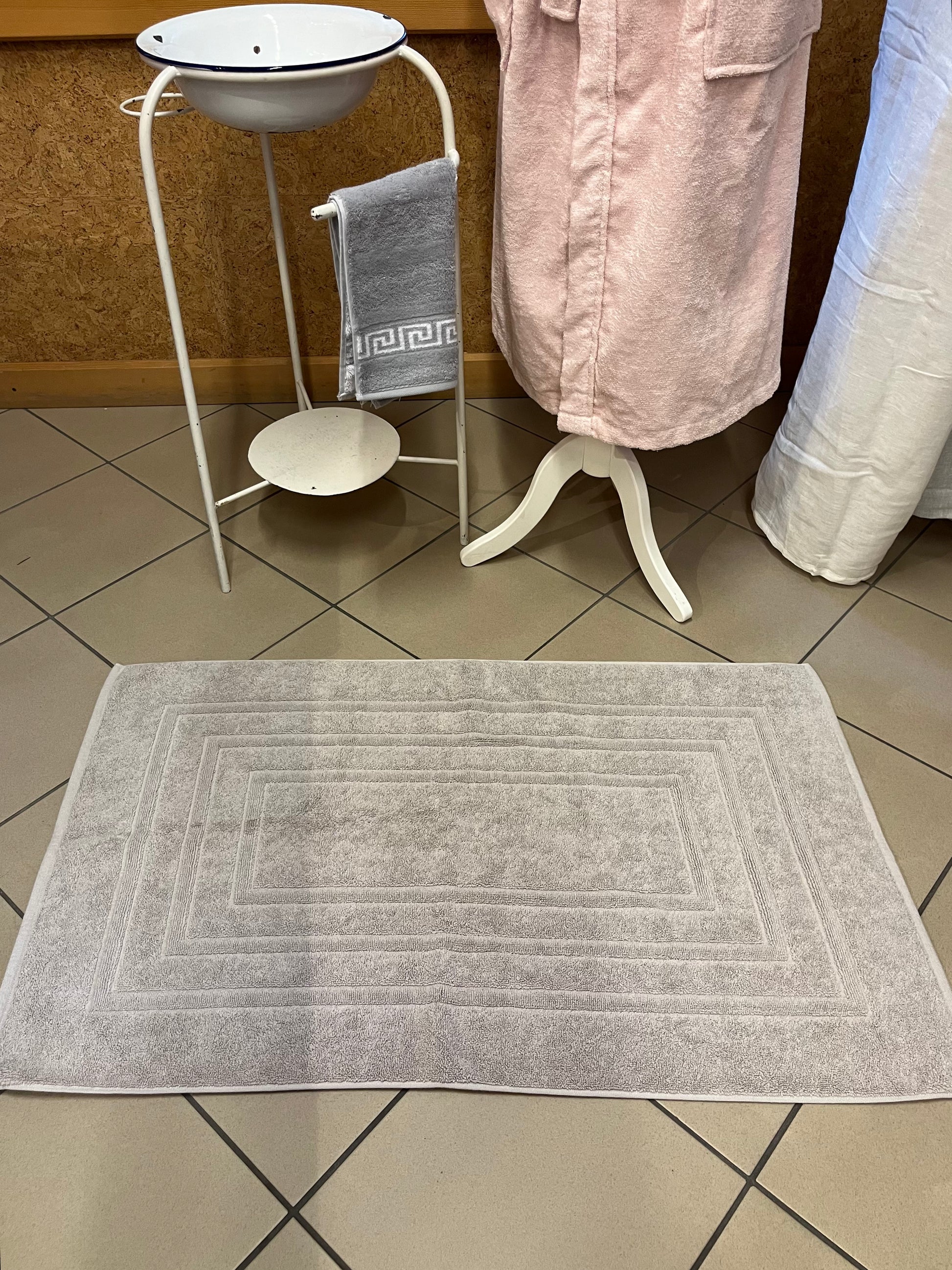 Tappeto bagno in cotone americano grigio 60x100 cm