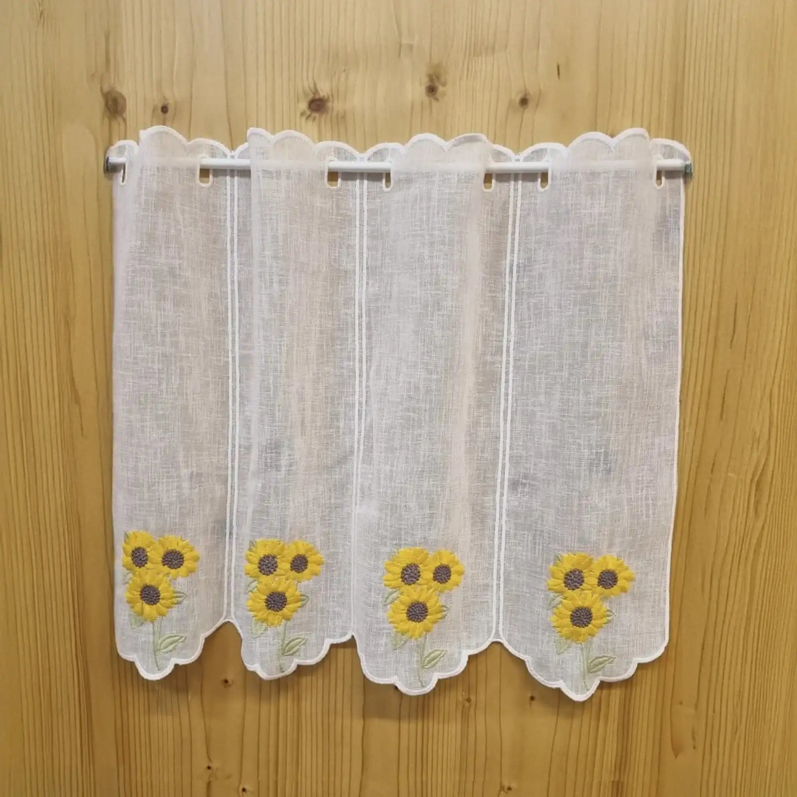 Tenda tirolese in cotone con girasoli, venduta a metraggio su misura