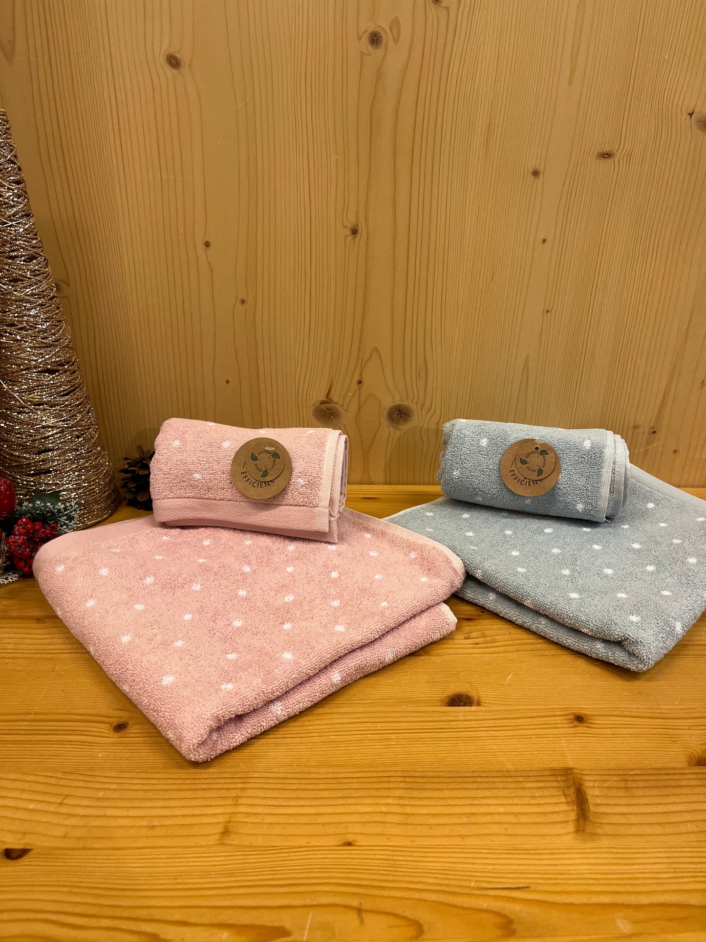 Coppia di asciugamano viso + ospite "Dots"