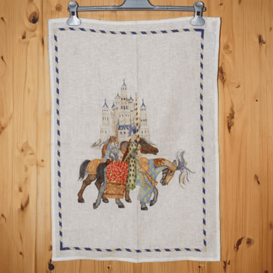 Strofinaccio in lino stampato Fiaba, dimensioni 50x70 cm, ideale per cucina pratica e raffinata