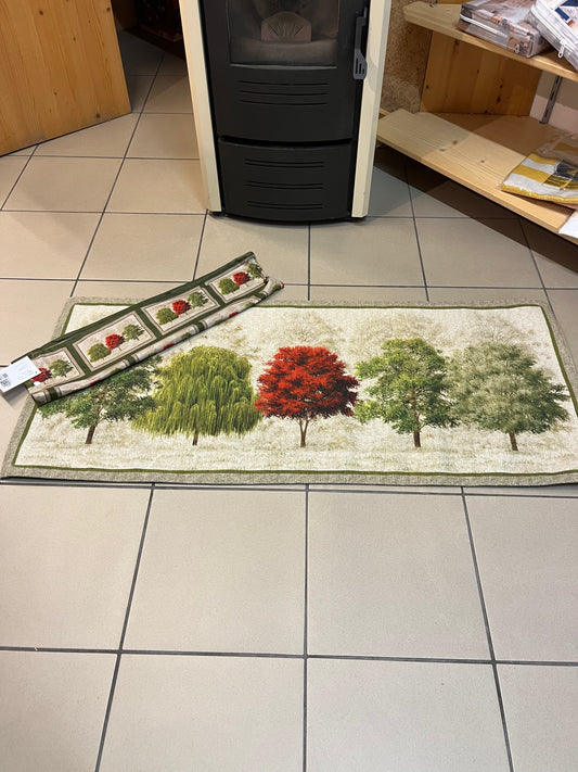 Tappeto mille usi "Alberi d'autunno" 52x120 cm con porta tappeto