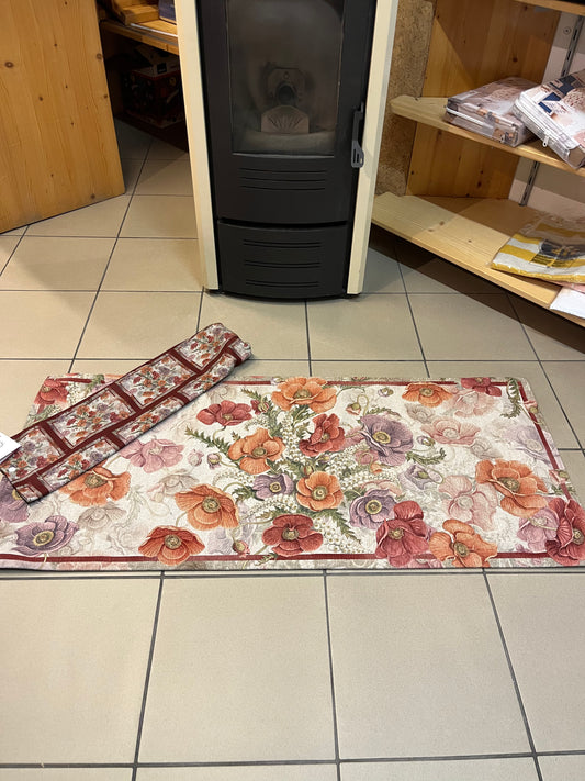 Tappeto mille usi rettangolare "Papaveri" 52x80 cm