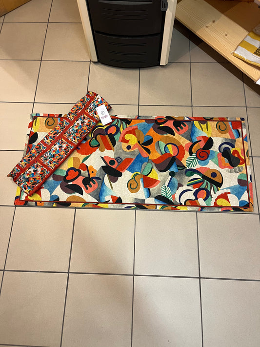 Tappeto mille usi rettangolare "Picasso" 52x120 cm con porta tappeto