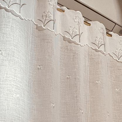 Dettaglio superiore della tenda tirolese con Ricamo Soffione, moduli 16 cm