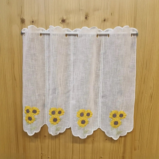 Tenda tirolese in cotone con girasoli, venduta a metraggio su misura