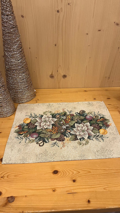 Tovaglietta floreale con filo lurex