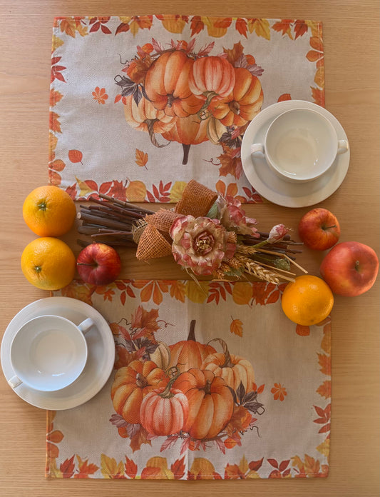 Tovaglietta americana autunnale a tema zucche 32x50 cm